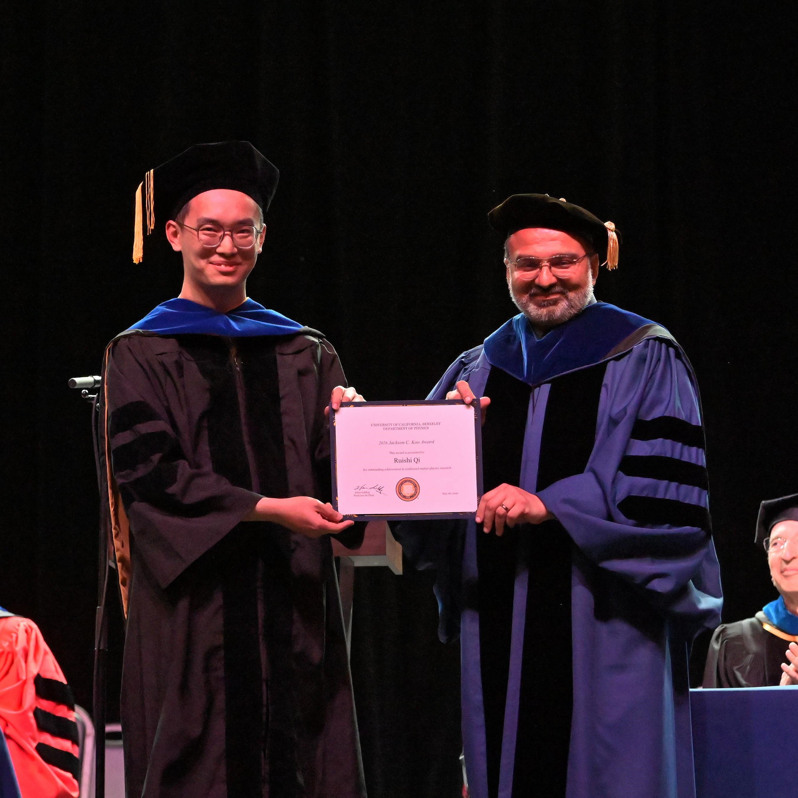 Ph.D. graduation and awards ceremony at UC Berkeley